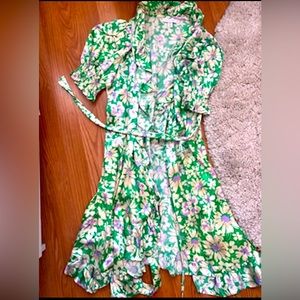 Multicolored wrap around dress